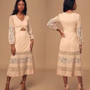 Elegant Cream Lace Mini Dress